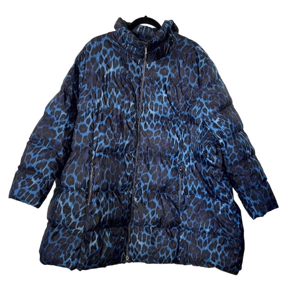 Lands' End Navy and Black Puffer Jacket